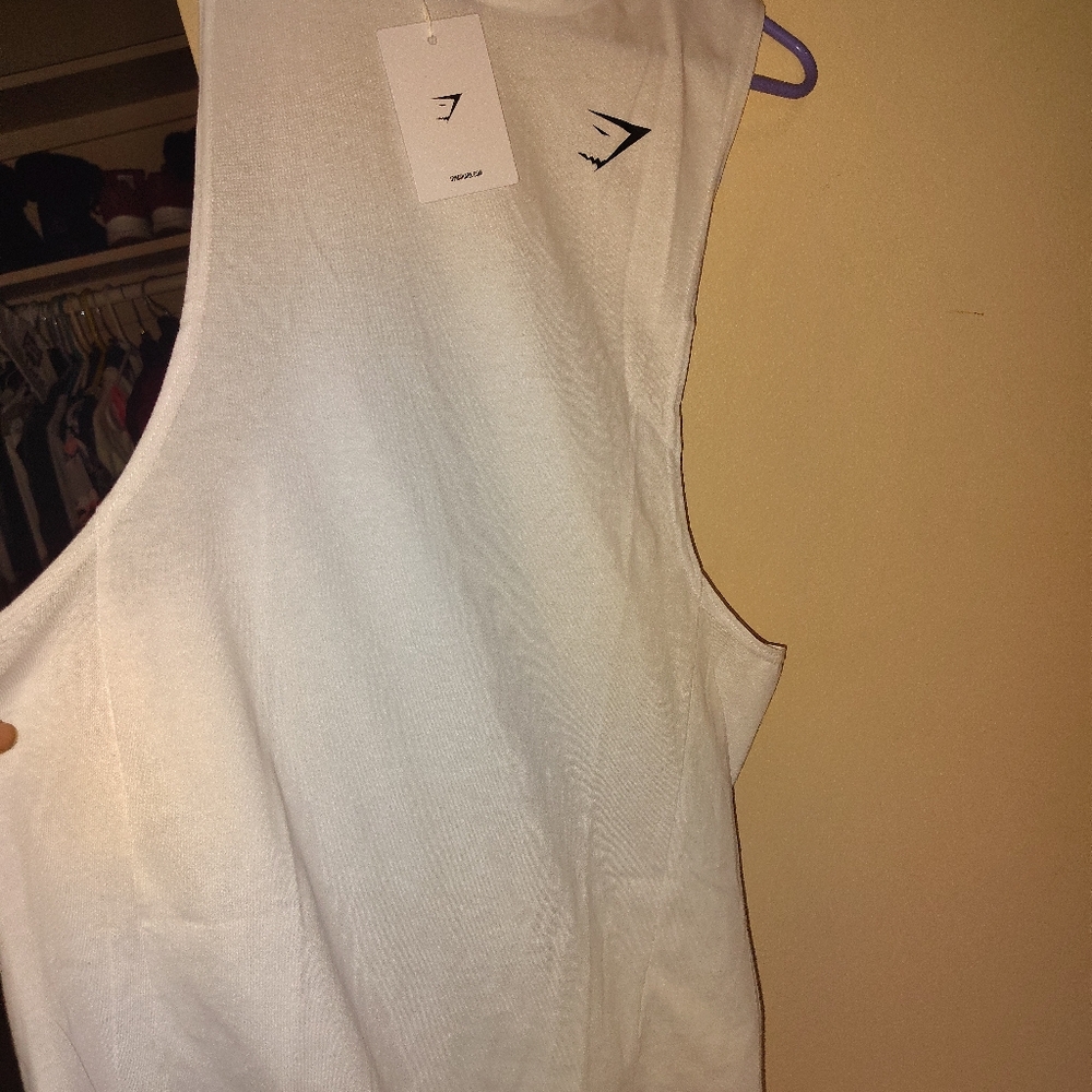 White gymshark men's tank top
